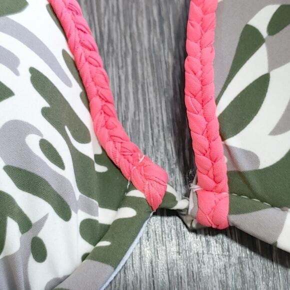 Sperry Women's Marina Corps Bikini Swimsuit Sz L Beach Vacation Resort Camo Fish - Picture 7 of 14